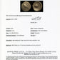 Certificate of Authenticity for ancient crab coin from sicily with inspection details and signature.